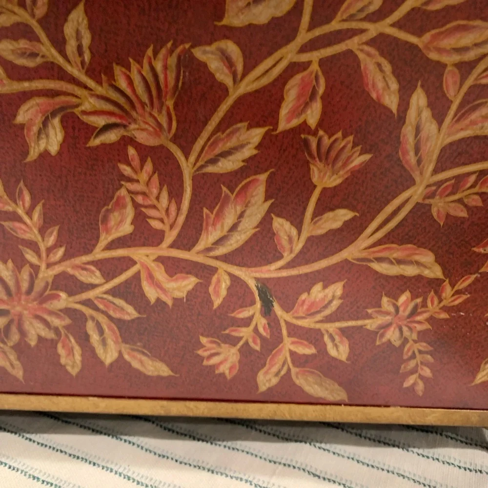 Red Tole French Style Jardiniere